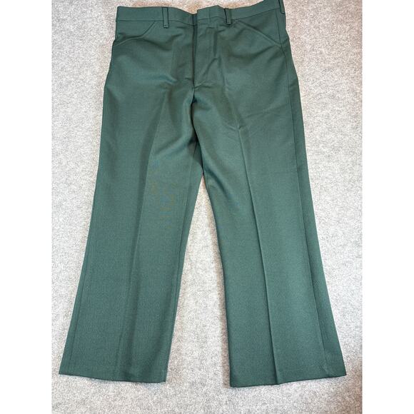 VINTAGE 70s Haband Of Paterson Pants Mens 38x27 Green Straight Leg Trousers NWT - Picture 1 of 6